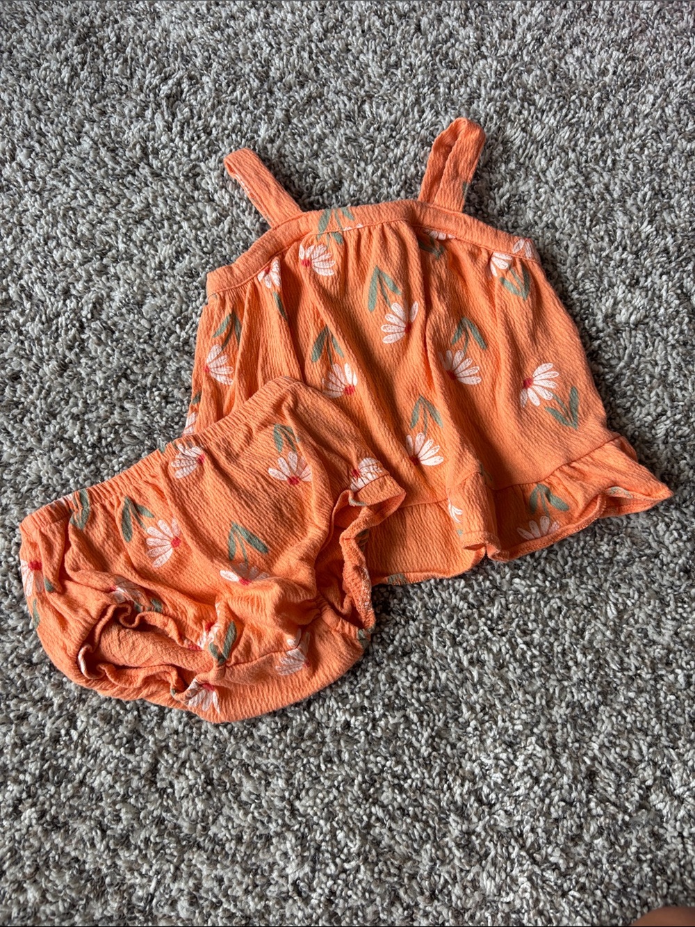Carter's Orange Floral Tank Top & Bloomers Set